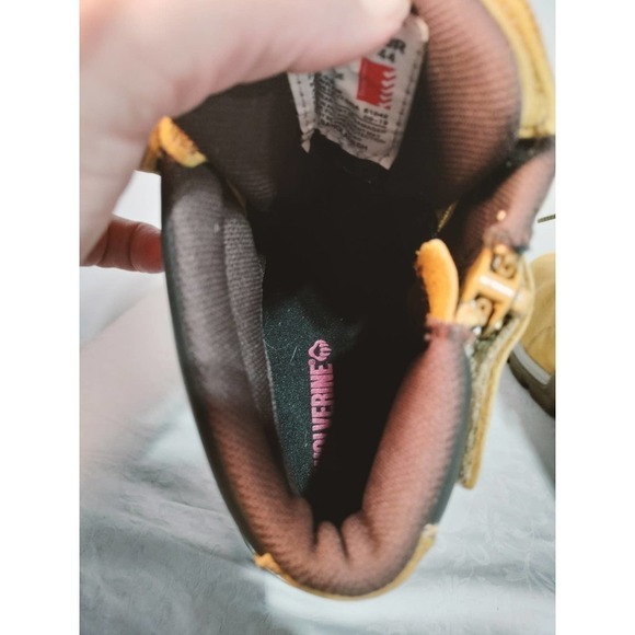 Wolverine Steel Cap safety waterproof tan leather boots Men 11 EW Woman 12.5 - Picture 12 of 13